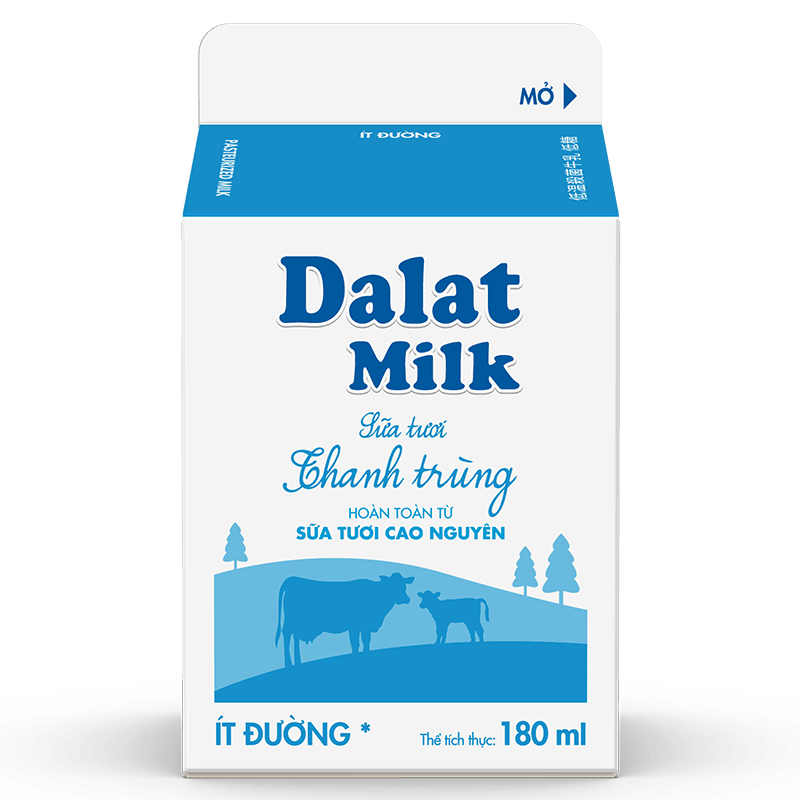 Phân phối sữa tươi thanh trùng Dalatmilk ít đường 180ml chính hãng ở Đà Nẵng