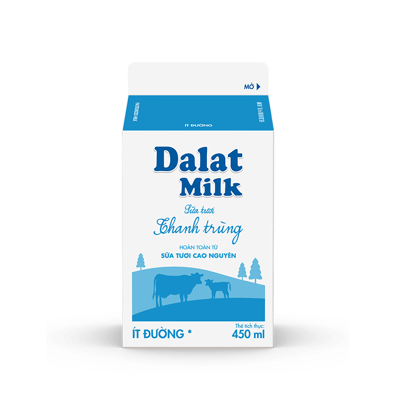 Phân phối sữa tươi thanh trùng Dalatmilk ít đường 450ml chính hãng ở Đà Nẵng