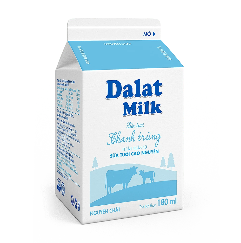 Phân phối sữa tươi thanh trùng Dalatmilk nguyên chất 180ml chính hãng ở Đà Nẵng