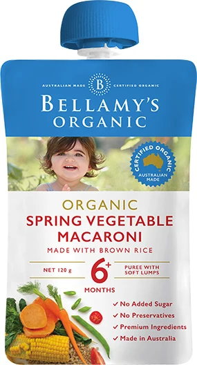 Hỗn hợp rau quả, nui hữu cơ xay nhuyễn Bellamy's Organic — TH true Đà Nẵng