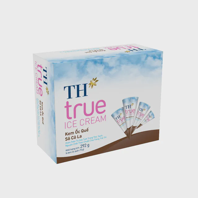 Hộp 4 Cái Kem Ốc Quế Sô Cô La TH true ICE CREAM 73 g — TH true Đà Nẵng