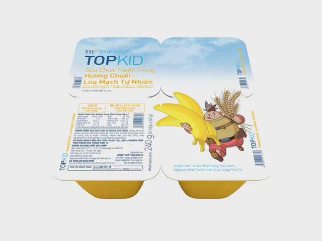 Lốc Sữa Chua Thanh Trùng Hương Chuối - Lúa Mạch Tự Nhiên TH true YOGURT TOPKID 60 g — TH true Đà Nẵng