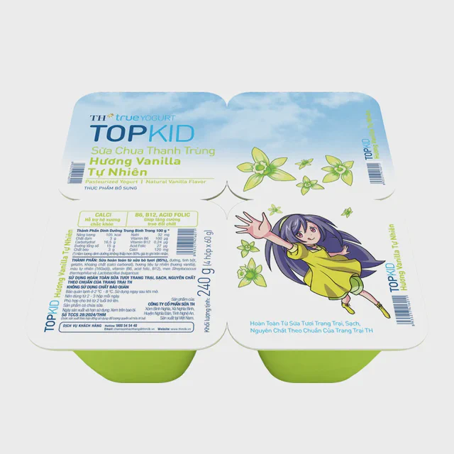 Lốc Sữa Chua Thanh Trùng Hương Vanilla Tự Nhiên TH true YOGURT TOPKID 60 g — TH true Đà Nẵng