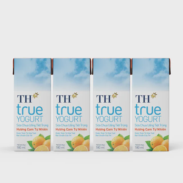 Lốc Sữa Chua Uống Tiệt Trùng Hương Cam 180 ml — TH true Đà Nẵng