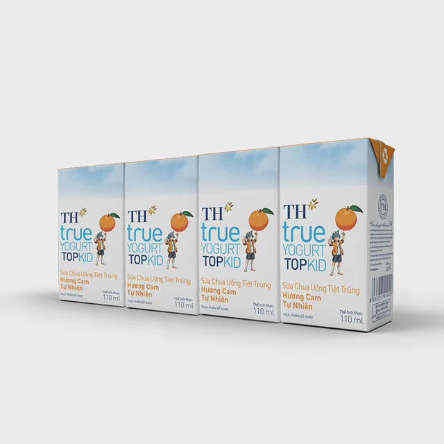 Lốc Sữa Chua Uống Tiệt Trùng Hương Cam Tự Nhiên TH true YOGURT TOPKID  110 ml — TH true Đà Nẵng