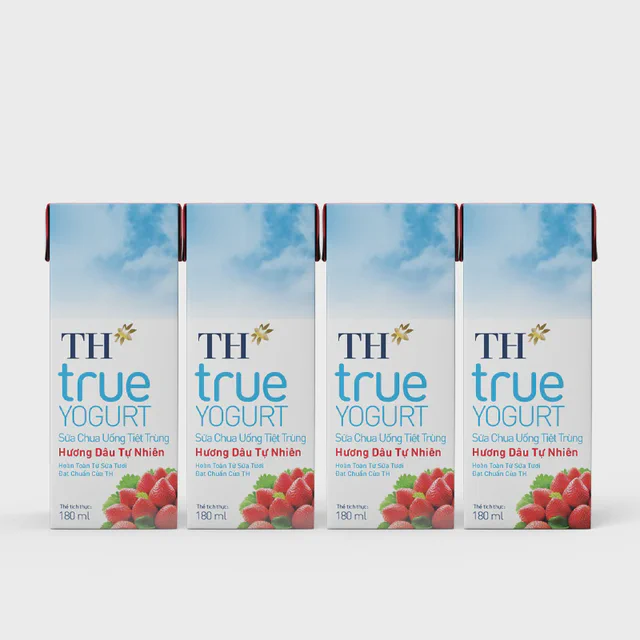Lốc Sữa Chua Uống Tiệt Trùng Hương Dâu 180 ml — TH true Đà Nẵng