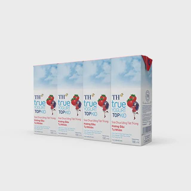 Lốc Sữa Chua Uống Tiệt Trùng Hương Dâu Tự Nhiên TH true YOGURT TOPKID 180ml — TH true Đà Nẵng