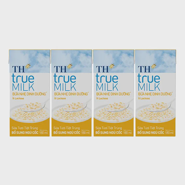 Lốc Sữa Tươi Tiệt Trùng Bổ Sung Ngũ Cốc TH true MILK 180ml — TH true Đà Nẵng