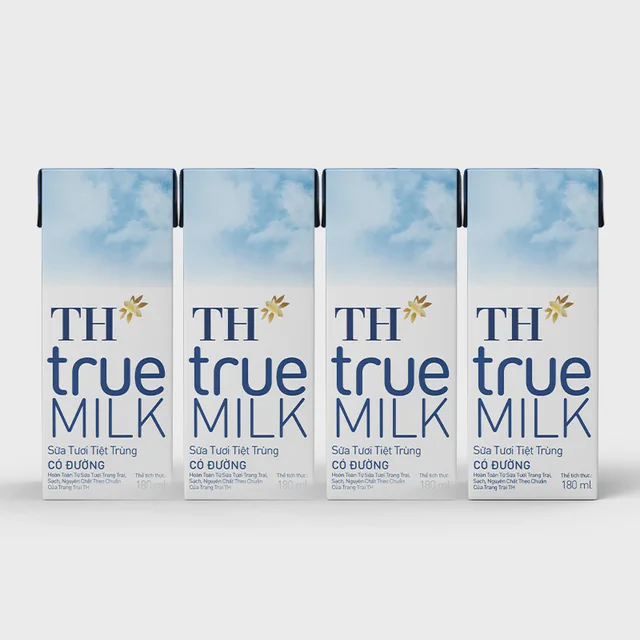 Lốc Sữa Tươi Tiệt Trùng Có Đường 180 ml — TH true Đà Nẵng