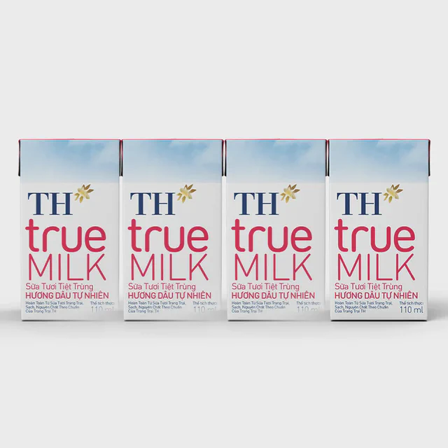 Lốc Sữa Tươi Tiệt Trùng Hương Dâu 110 ml — TH true Đà Nẵng