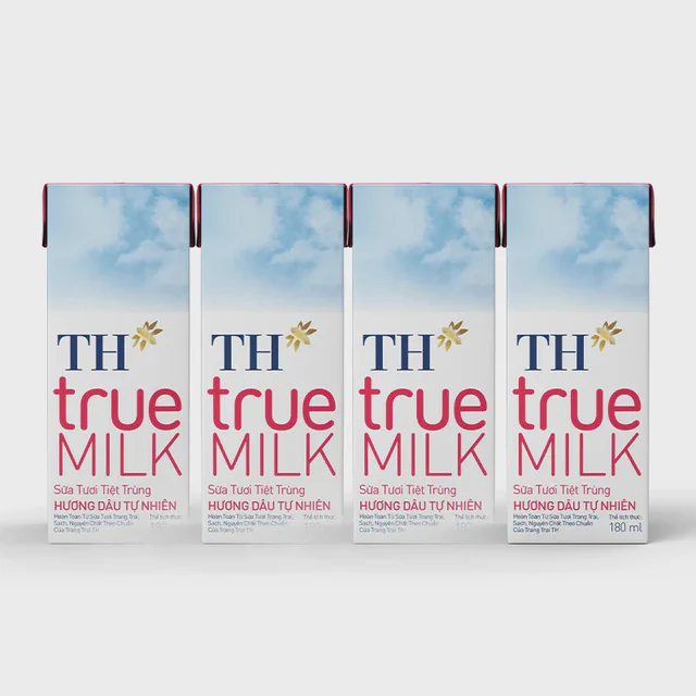 Lốc Sữa Tươi Tiệt Trùng Hương Dâu 180 ml — TH true Đà Nẵng