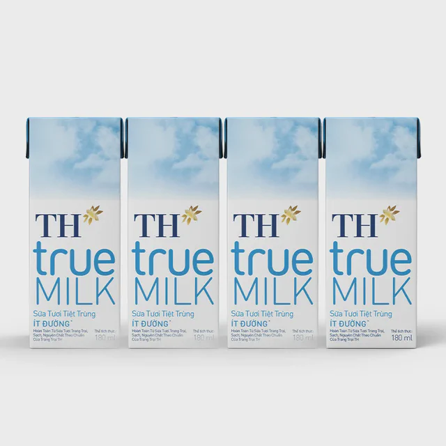 Lốc Sữa Tươi Tiệt Trùng Ít Đường 180 ml — TH true Đà Nẵng