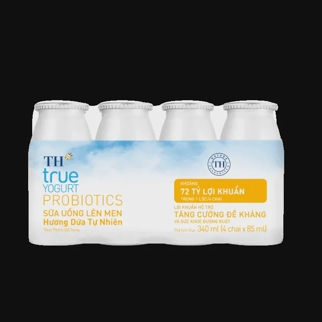 Lốc Sữa Uống Lên Men Hương Dứa Tự Nhiên TH true YOGURT PROBIOTICS 85 ml — TH true Đà Nẵng