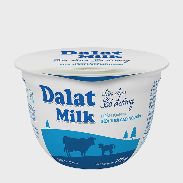 Sữa chua ăn Dalatmilk Có đường 100g — đại lý Dalatmilk Đà Nẵng