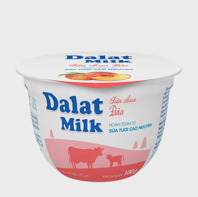 Sữa chua ăn Dalatmilk Đào 100g — đại lý Dalatmilk Đà Nẵng