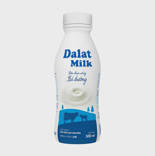 Sữa chua uống Dalatmilk Có đường 500ml — đại lý Dalatmilk Đà Nẵng