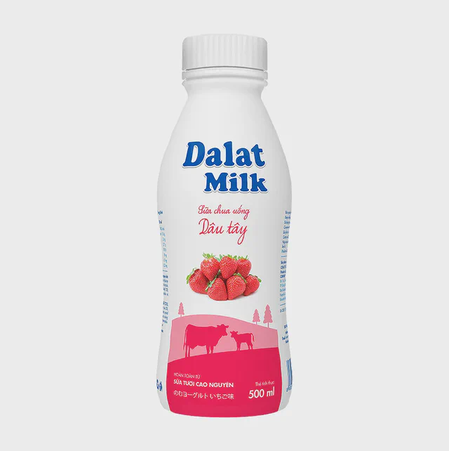 Sữa chua uống Dalatmilk Dâu tây 500ml — đại lý Dalatmilk Đà Nẵng