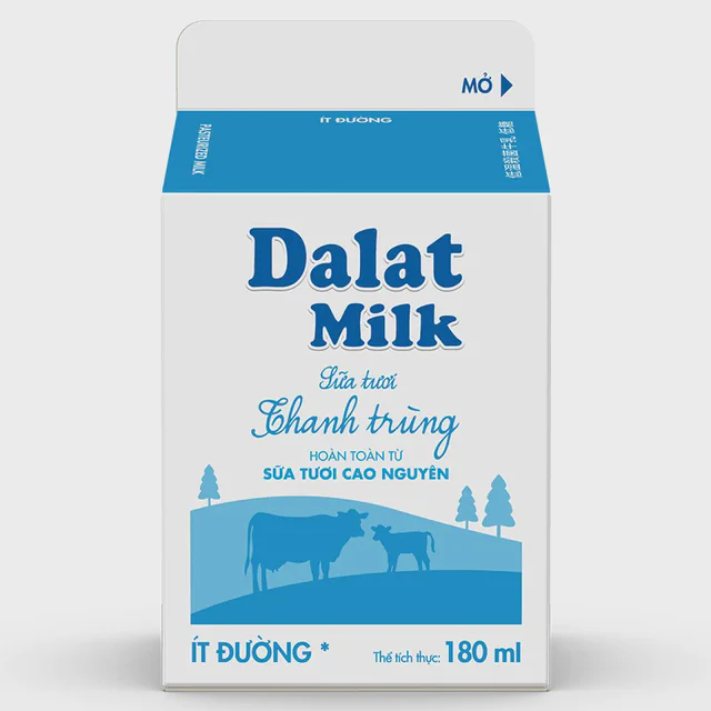 Sữa tươi thanh trùng Dalatmilk Ít Đường 180ml — Dalatmilk Đà Nẵng