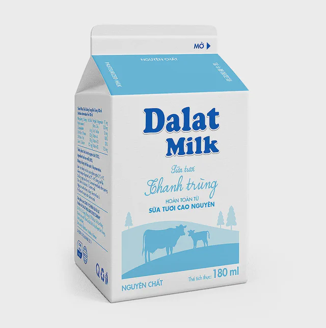 Sữa tươi thanh trùng Dalatmilk Nguyên Chất 180ml — Dalatmilk Đà Nẵng