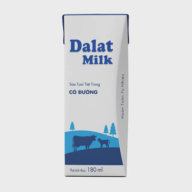 Sữa tươi tiệt trùng Dalatmilk Có đường 180ml — Dalatmilk Đà Nẵng