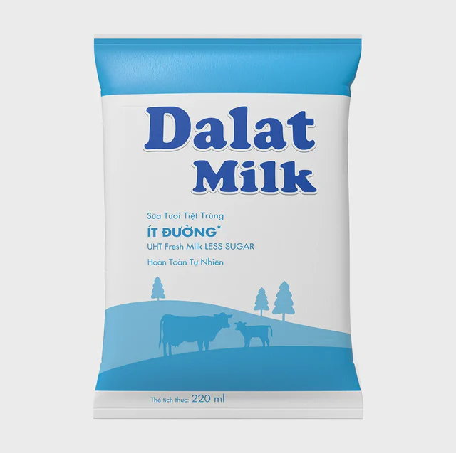 Sữa tươi tiệt trùng Dalatmilk Ít đường 220ml — Dalatmilk Đà Nẵng