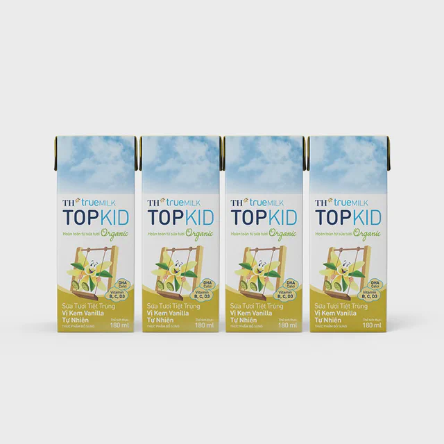 Sữa Tươi Tiệt Trùng Vị Kem Vanilla Tự Nhiên TH true MILK TOPKID 180 ml — TH true Đà Nẵng