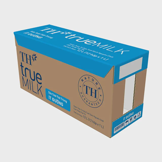 Thùng 12 Hộp Sữa Tươi Tiệt Trùng Ít Đường 1 L — TH true Đà Nẵng