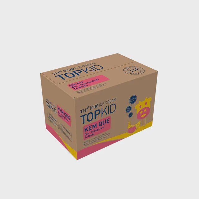 Thùng 20 Que Kem Que TOPKID Dâu Hương Chuối Tự Nhiên 46 g — TH true Đà Nẵng