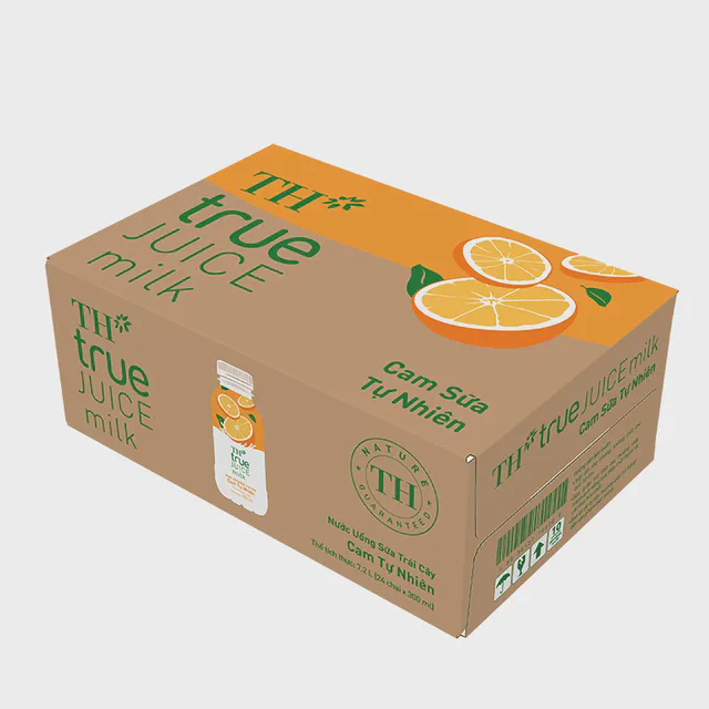 Thùng 24 Chai Nước Uống Sữa Trái Cây Cam Tự Nhiên TH true JUICE milk 300 ml — TH true Đà Nẵng