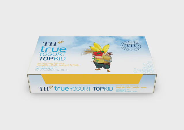 Thùng 48 Hộp Sữa Chua Uống Tiệt Trùng Hương Dâu - Chuối - Lúa Mạch Tự Nhiên TH true YOGURT TOPKID 110 ml — TH true Đà Nẵng