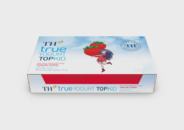 Thùng 48 Hộp Sữa Chua Uống Tiệt Trùng Hương Dâu Tự Nhiên TH true YOGURT TOPKID 110 ml — TH true Đà Nẵng