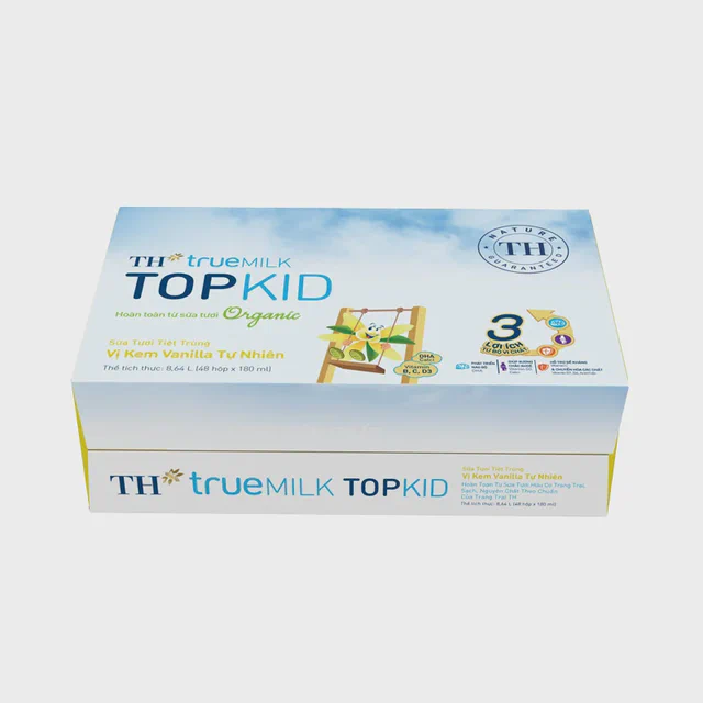 Thùng 48 Hộp Sữa Tươi Tiệt Trùng Vị Kem Vanilla Tự Nhiên TH true MILK TOPKID — TH true Đà Nẵng