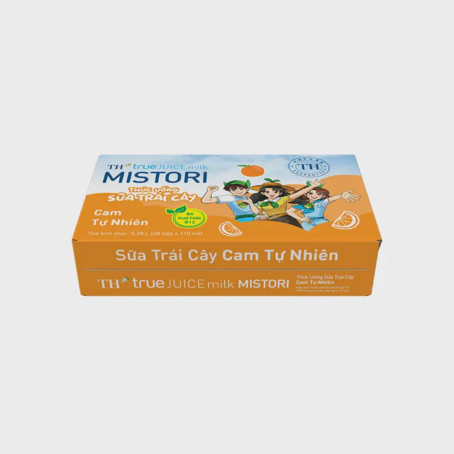 Thùng 48 Hộp Thức Uống Sữa Trái Cây Cam Tự Nhiên TH true JUICE milk MISTORI 110 ml — TH true Đà Nẵng