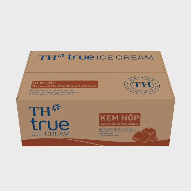 Thùng 6 Hộp Kem Hộp Caramel Cà Phê Muối Tự Nhiên TH true ICE CREAM 180g — TH true Đà Nẵng
