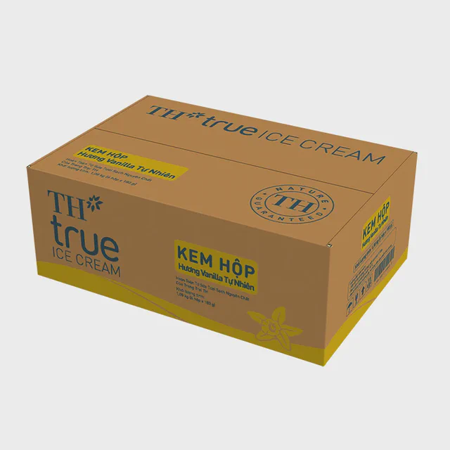 Thùng 6 Hộp Kem Hộp Hương Vanilla Tự Nhiên 180 g — TH true Đà Nẵng