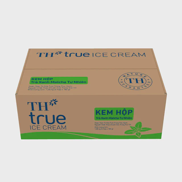 Thùng 6 Hộp Kem Hộp Trà Xanh Matcha Tự Nhiên 180 g — TH true Đà Nẵng