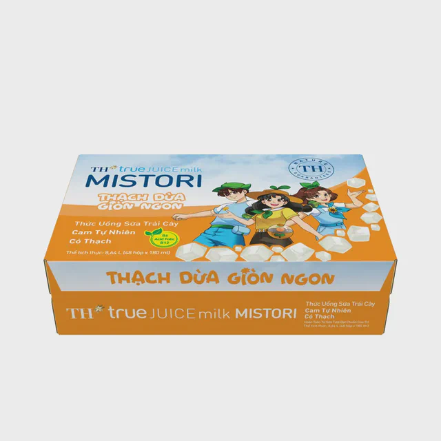 Thùng Thức uống Sữa Trái Cây Cam Tự Nhiên Có Thạch TH true JUICE milk MISTORI 180 ml — TH true Đà Nẵng