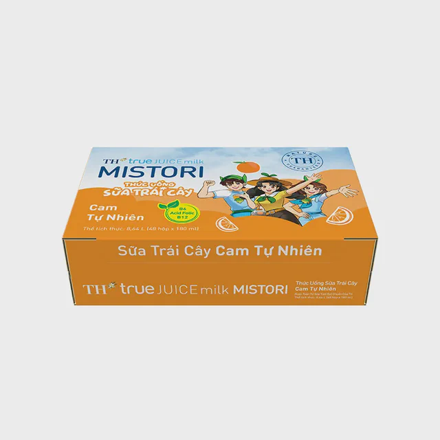 Thùng Thức uống Sữa Trái Cây Cam Tự Nhiên TH true JUICE milk MISTORI 180 ml — TH true Đà Nẵng