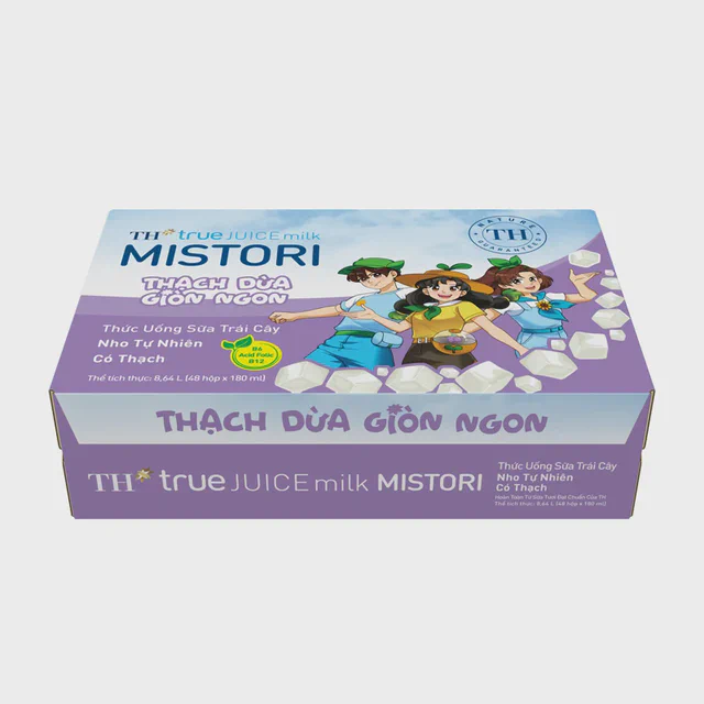 Thùng Thức uống Sữa Trái Cây Nho Tự Nhiên Có Thạch TH true JUICE milk MISTORI 180 ml — TH true Đà Nẵng